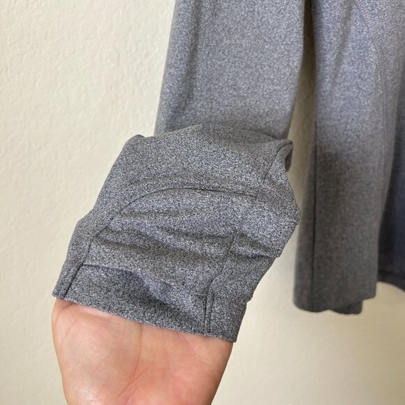 Rhoback Top Women Medium Grey Pullover Quarter Zip Thumb Hole Jacket Golf Logo M - Picture 5 of 8